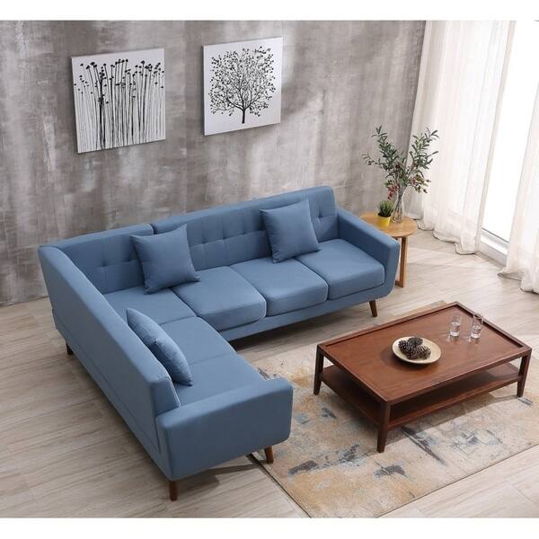 Shop Kivik Linen Upholstered Left Hand Facing Sofa Sectional