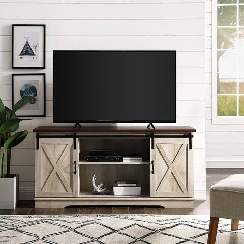 The Gray Barn Wind Gap 58" Sliding Barn Door TV Console