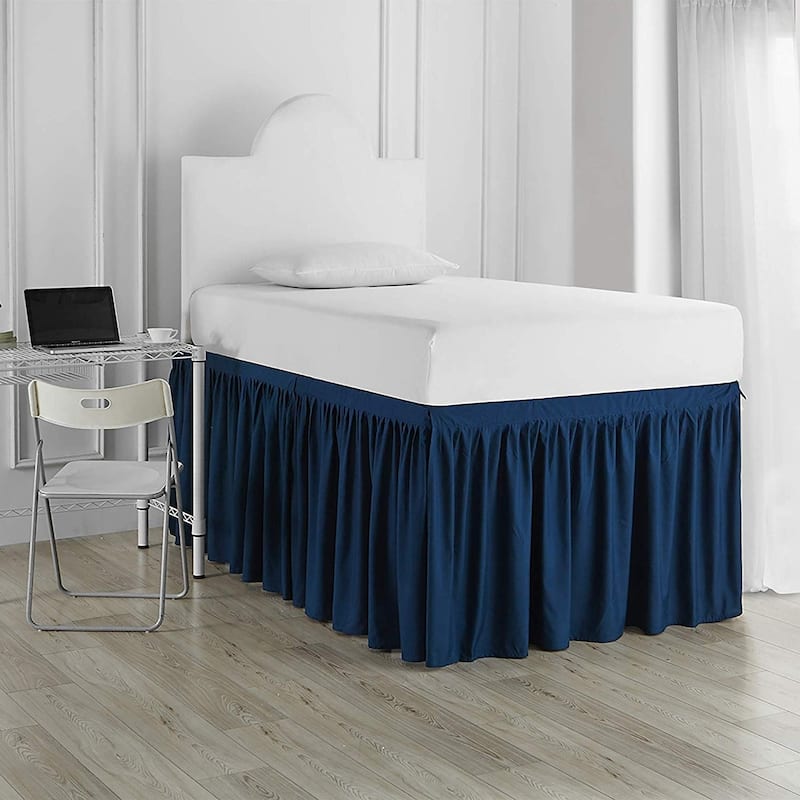 Twin XL 30-inch Drop 3 Panel Bed Skirt - nightfall navy - 3 Panels