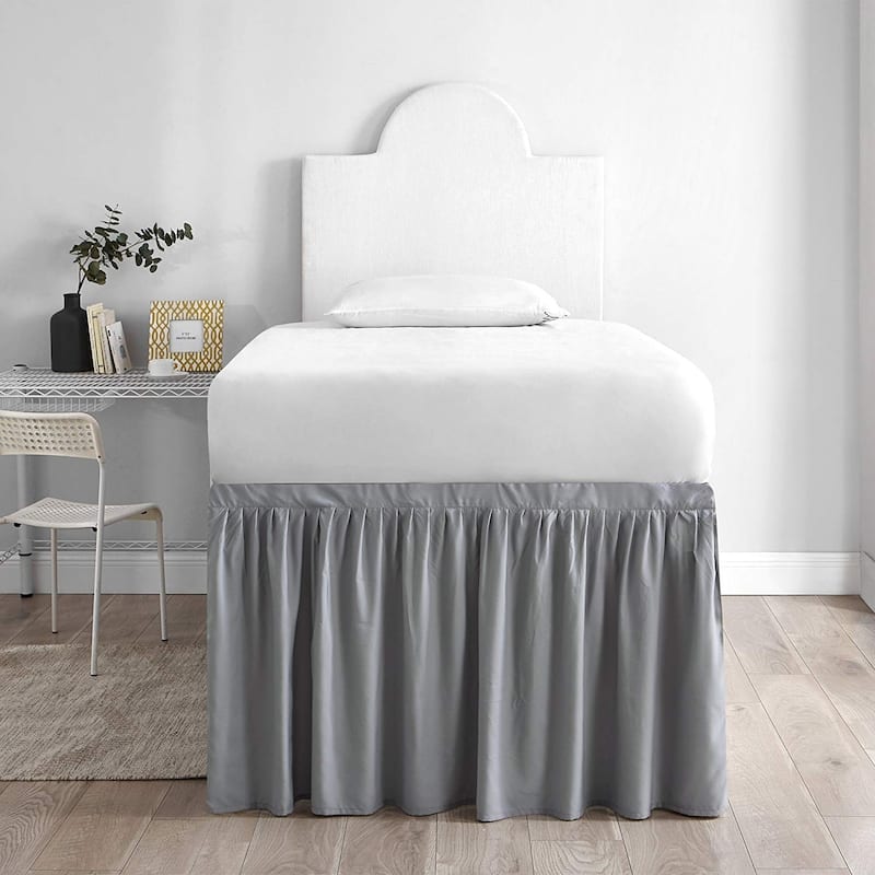 Twin XL 30-inch Drop 3 Panel Bed Skirt - alloy - 3 Panels