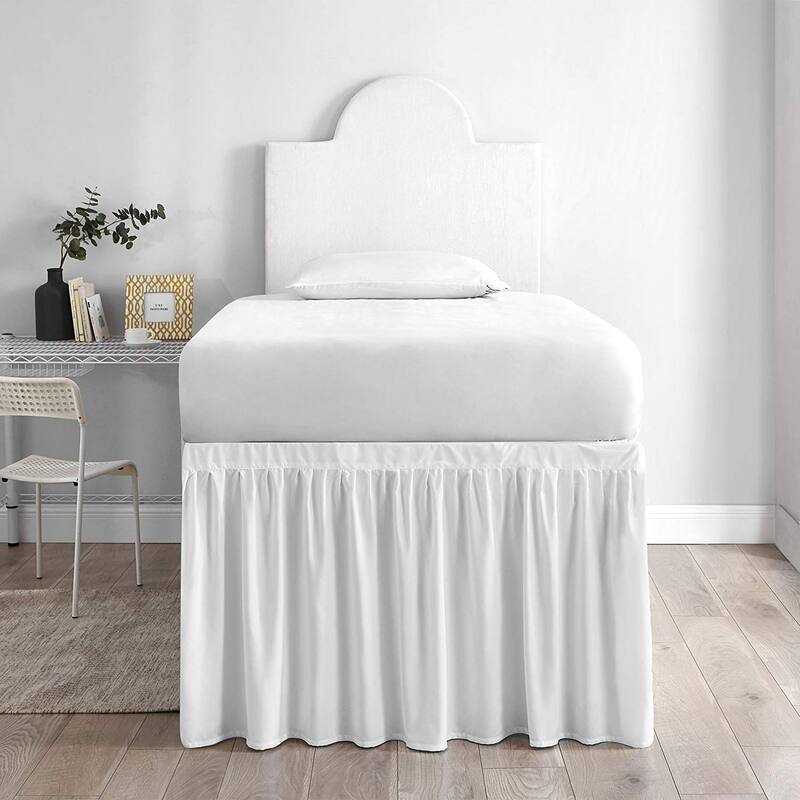 Twin XL 30-inch Drop 3 Panel Bed Skirt - White - 3 Panels
