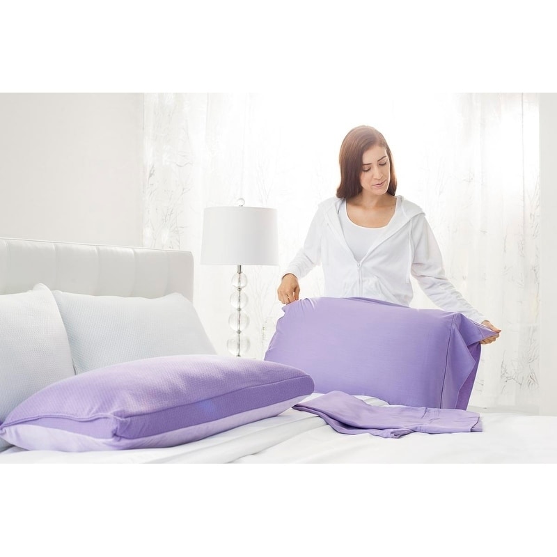 Joy Mangano S 3 Cool Side Warm Side Memory Foam Pillows Lavender