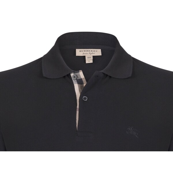 burberry men's polo shirt black