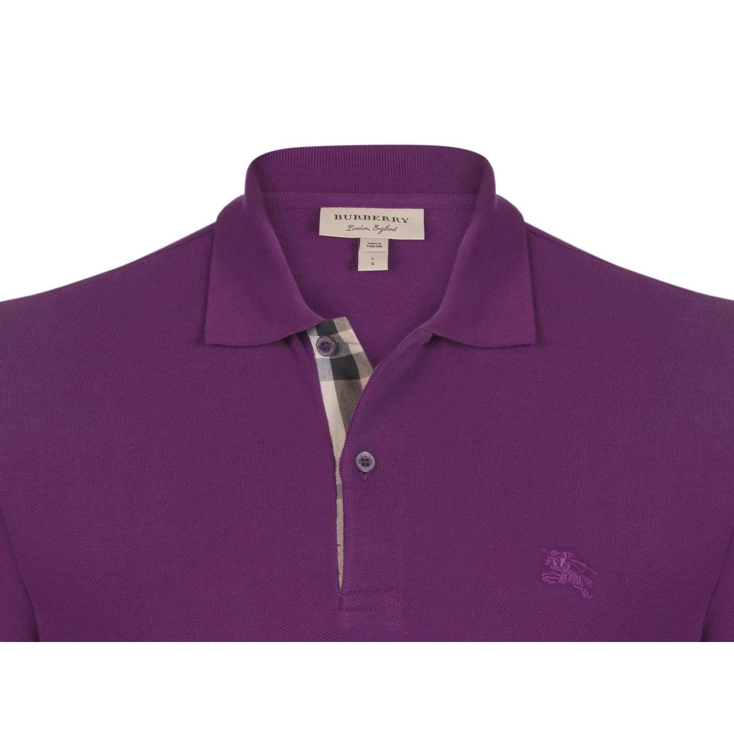 purple burberry polo shirt