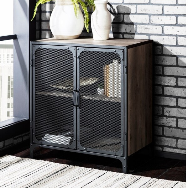 Black Entertainment Centers Tv Stands 2 Door Accent Cabinet Metal Media Storage Industrial 2door Mesh Door Console New Home Garden Juarainsanmandiri Or Id