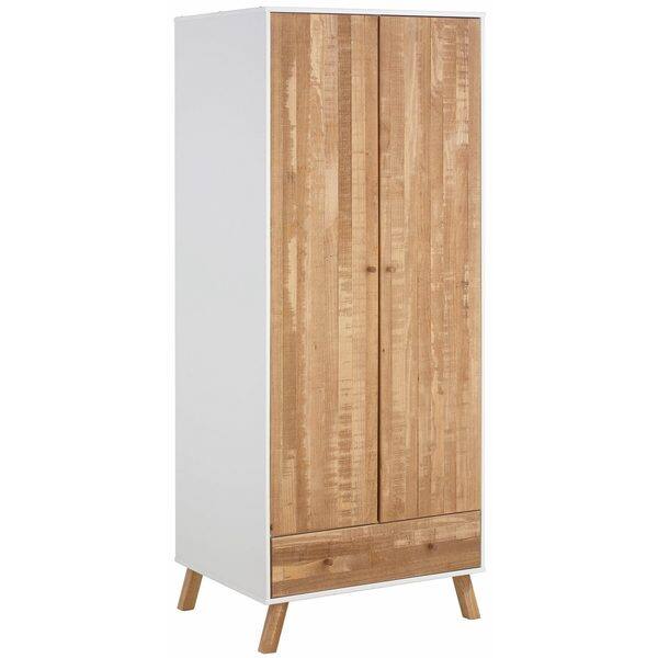 Shop Rafael 2 Door 1 Drawer Wardrobe Solid Pine Off White