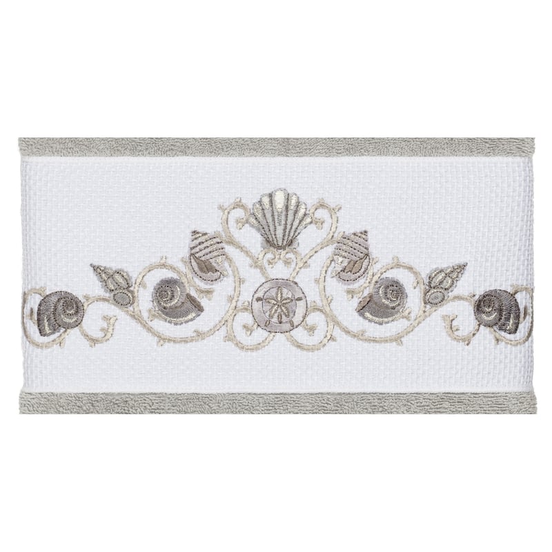 Authentic Hotel and Spa Turkish Cotton Shells Embroidered Light Grey 3-piece Towel Set