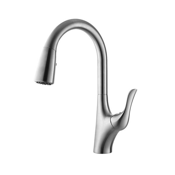 Sagewood Single Lever Pull Out Kitchen Faucet Satin Sagewood Single Lever Pull Out Kitchen Faucet Satin