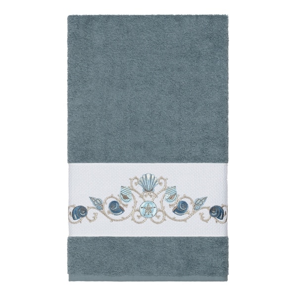 Aztec Sky Linen Embroidered Bath Towel - CLEARANCE