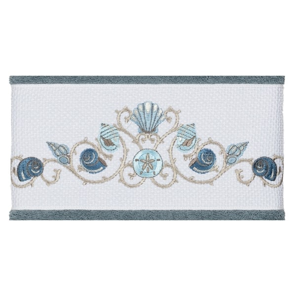 Shells Robin's Egg Waffle Weave Kitchen Towel