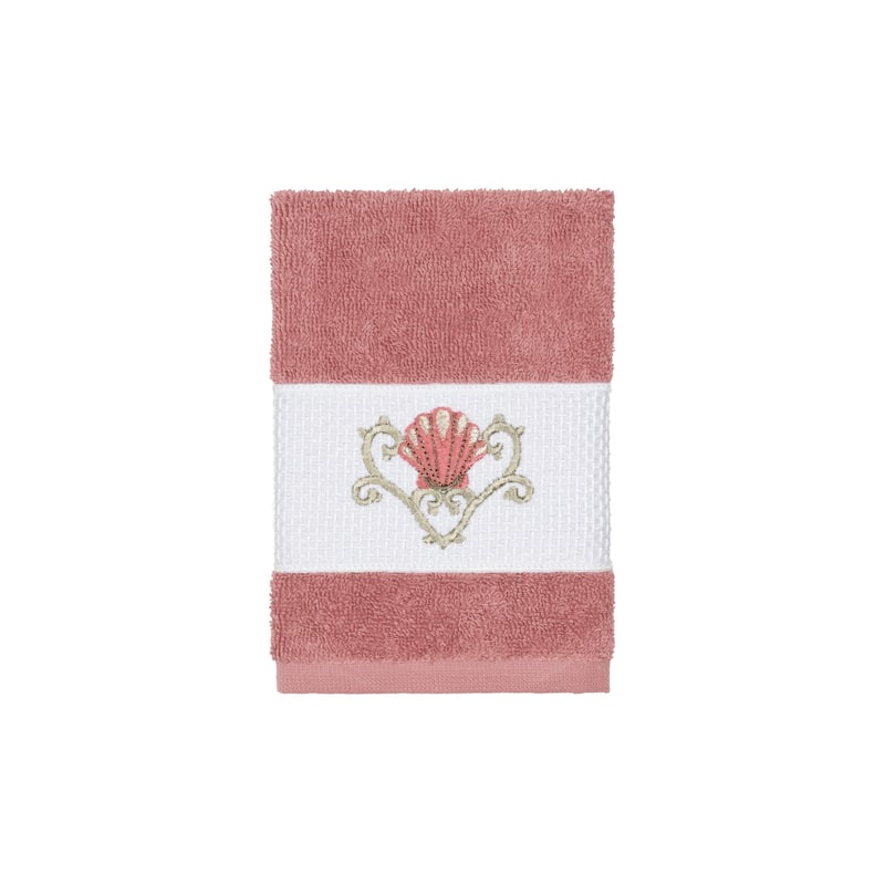 Authentic Hotel and Spa Turkish Cotton Shells Embroidered Tea Rose 3-piece Towel Set