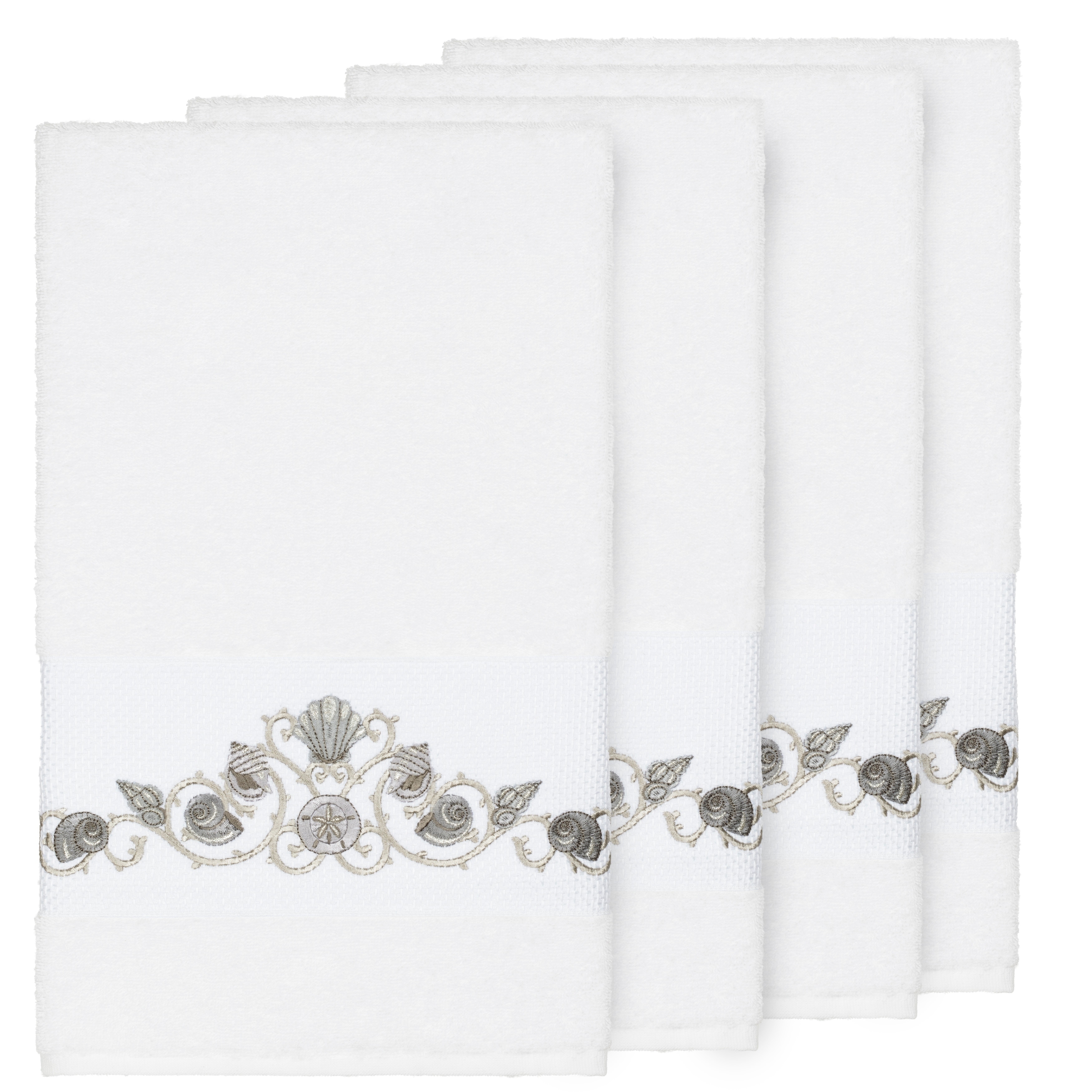 Authentic Hotel and Spa Turkish Cotton Squares Embroidered White