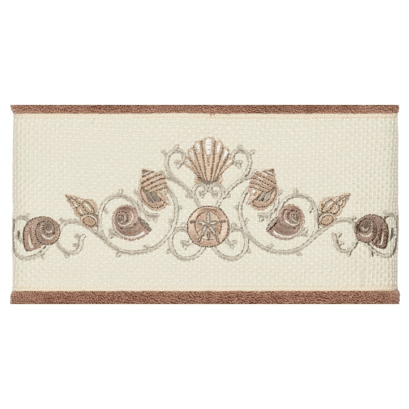 Authentic Hotel and Spa Turkish Cotton Shells Embroidered Latte Brown 2-piece Bath Towel Set