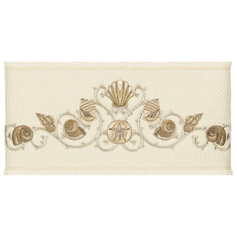 Authentic Hotel and Spa Turkish Cotton Shells Embroidered Cream 3-piece Towel Set
