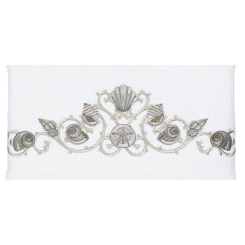 Authentic Hotel and Spa Turkish Cotton Shells Embroidered White 8-piece Towel Set