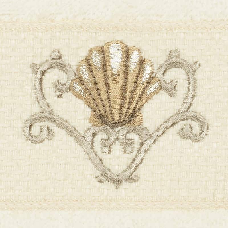 Authentic Hotel and Spa Turkish Cotton Shells Embroidered Cream 3-piece Towel Set