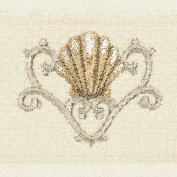 HiEnd Accents 3 PC Towel Set Scroll Pattern 3-Pc Cream