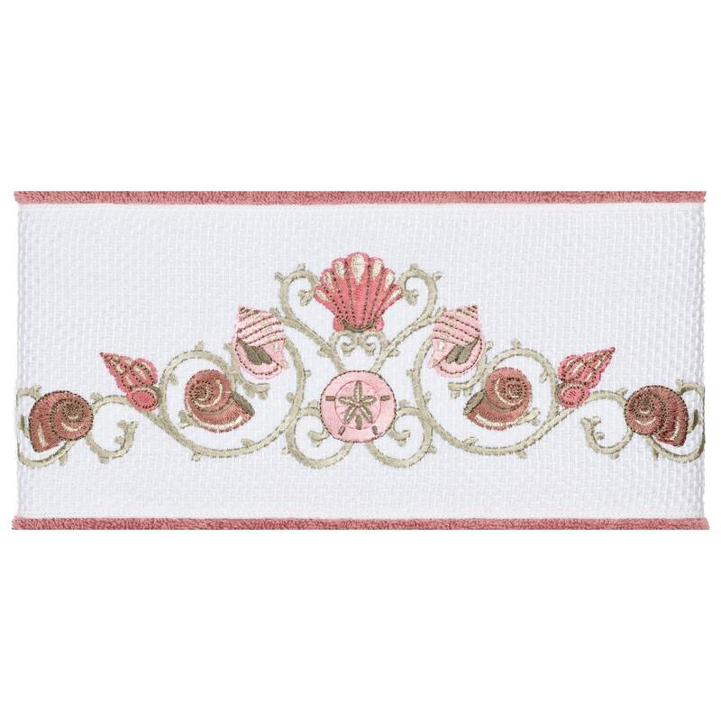 Authentic Hotel and Spa Turkish Cotton Shells Embroidered Tea Rose 4-piece Towel Set