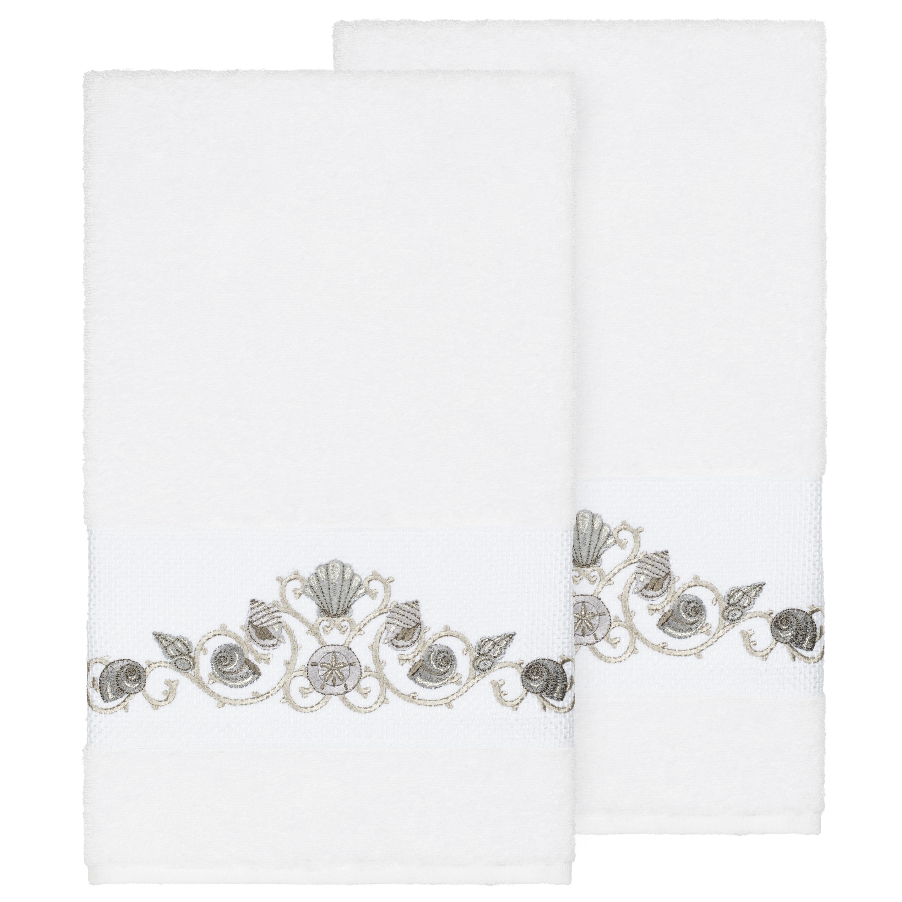 Authentic Hotel and Spa Turkish Cotton Nautical Embroidered White 8-piece  Towel Set - Bed Bath & Beyond - 22355528