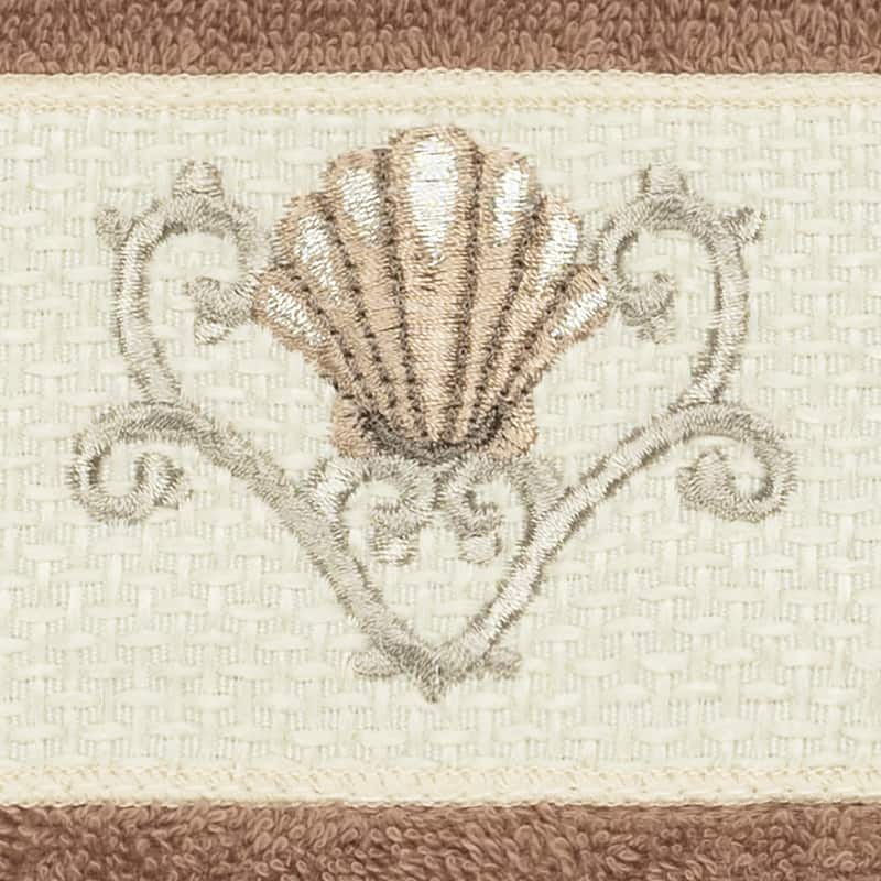 Authentic Hotel and Spa Turkish Cotton Shells Embroidered Latte Brown 3-piece Towel Set
