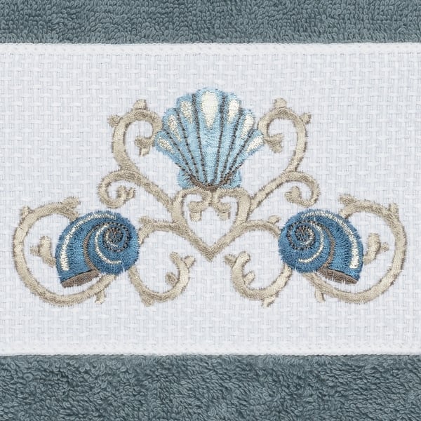 Seashell Embroidery Hand Towel