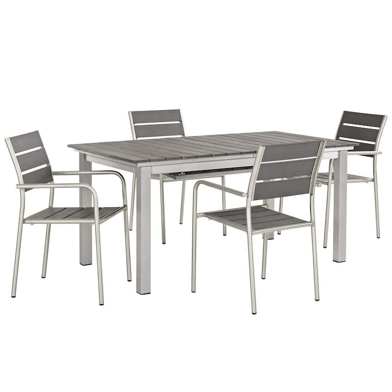 Shore 5 Piece Outdoor Patio Aluminum Outdoor Dining Set