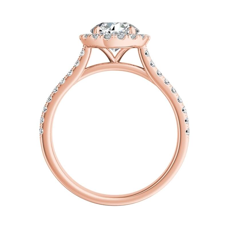 Auriya 1ct Round Moissanite Halo Diamond Engagement Ring 1/2ctw 14k Gold