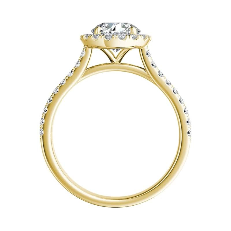 Auriya 14k Gold 2 1/2ct Round Moissanite Halo Diamond Engagement Ring 1/2ctw