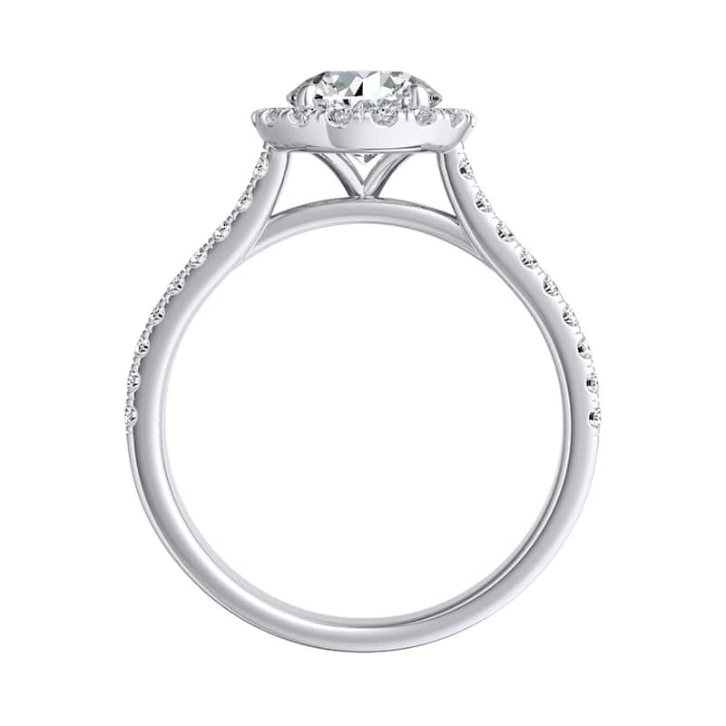 Auriya 14k Gold 1 1/2ct Round Moissanite Halo Diamond Engagement Ring 1/2ctw