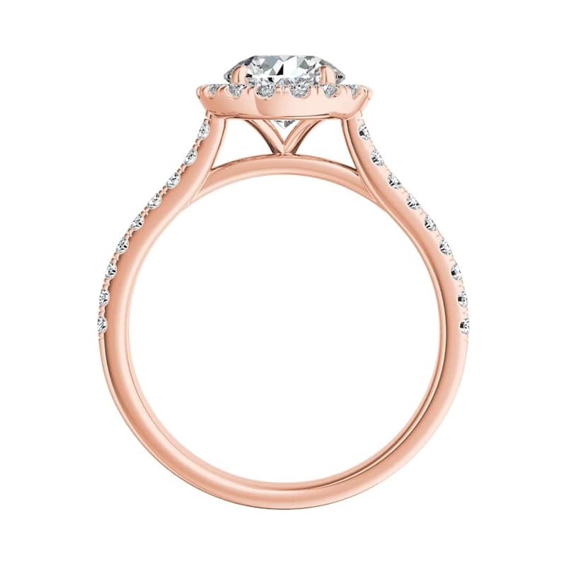 Auriya 14k Gold 4ct Round Moissanite Halo Diamond Engagement Ring 1/2ctw