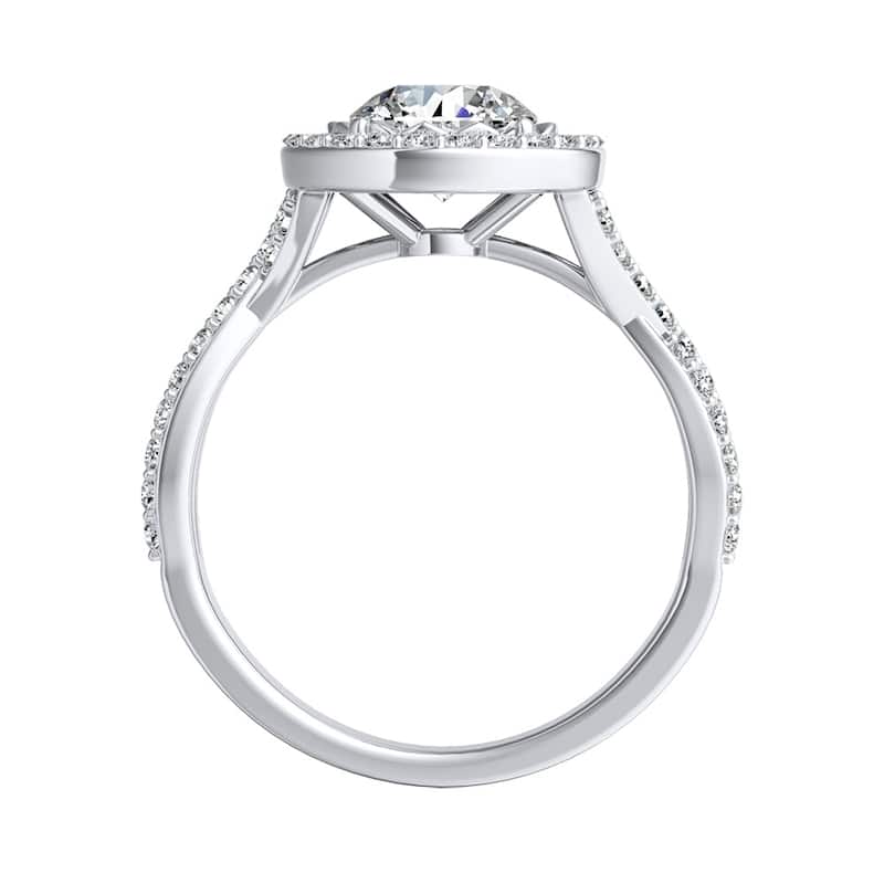 Auriya 14k Gold Vintage 2 1/2ct Moissanite Halo Diamond Engagement Ring 3/8ctw