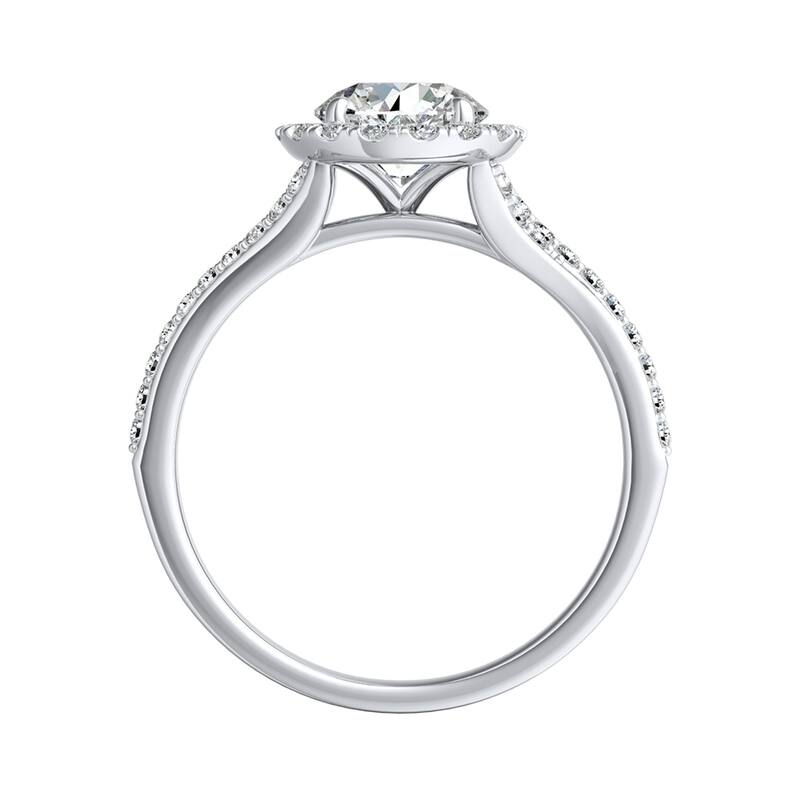 Auriya 14k Gold 1/2ct Moissanite Halo Diamond Engagement Ring 1/3ctw