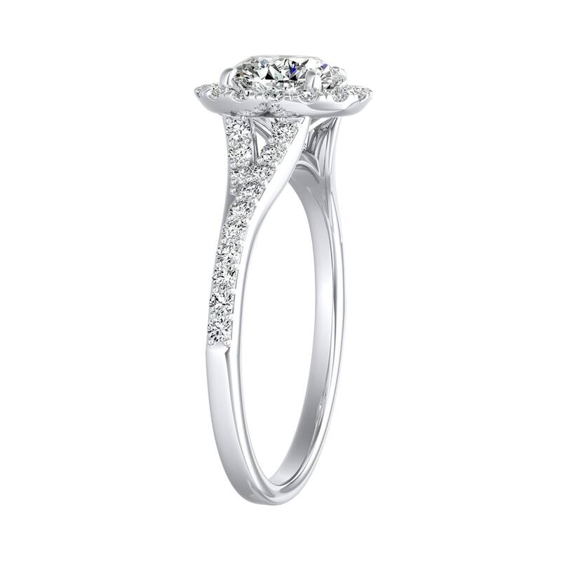 Auriya 14k Gold 4ct Moissanite Halo Diamond Engagement Ring 1/3ctw