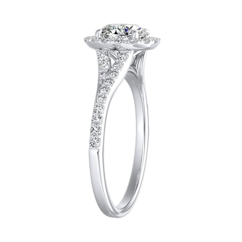 Auriya 14k Gold 2 1/2ct Moissanite Halo Diamond Engagement Ring 1/3ctw