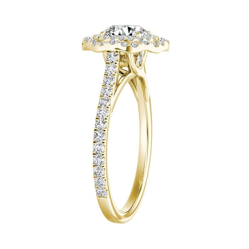 Auriya 14k Gold 2ct Moissanite Halo Diamond Engagement Ring 1/2ctw