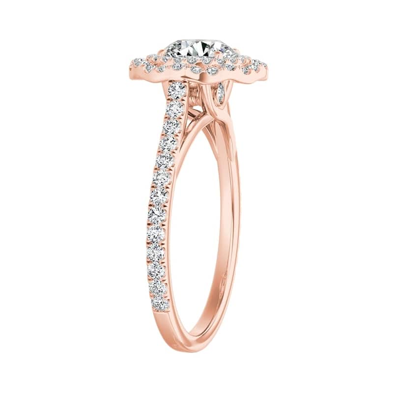 Auriya 14k Gold 1 1/2ct Moissanite Halo Diamond Engagement Ring 1/2ctw