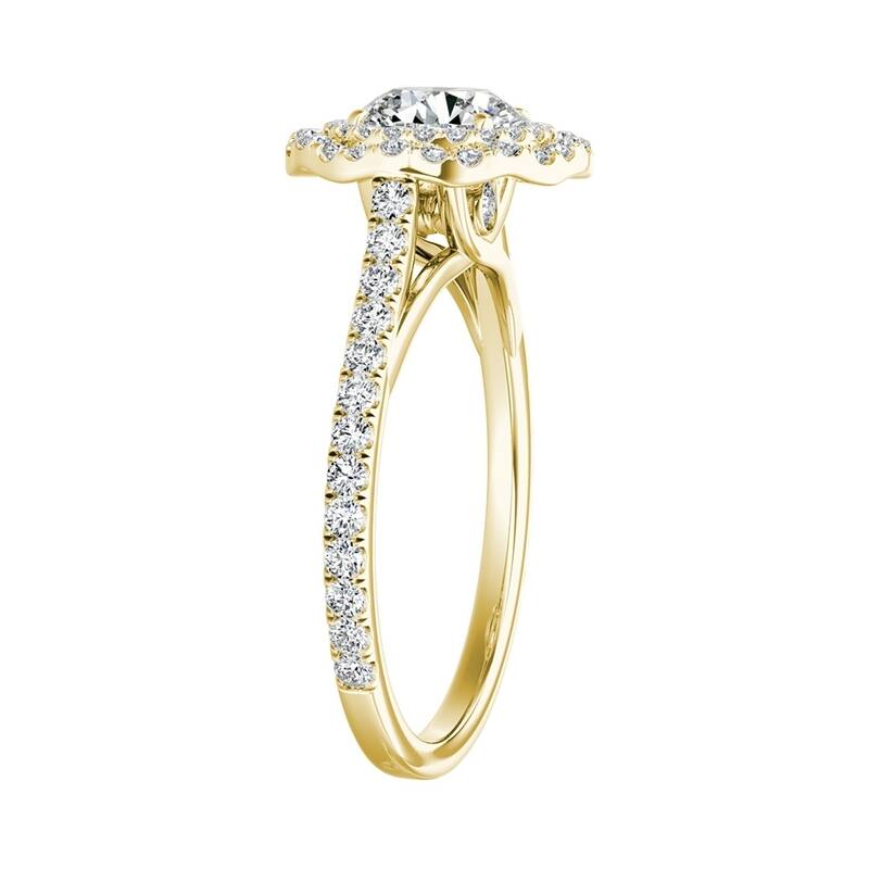Auriya 14k Gold 4ct Moissanite Halo Diamond Engagement Ring 1/2ctw
