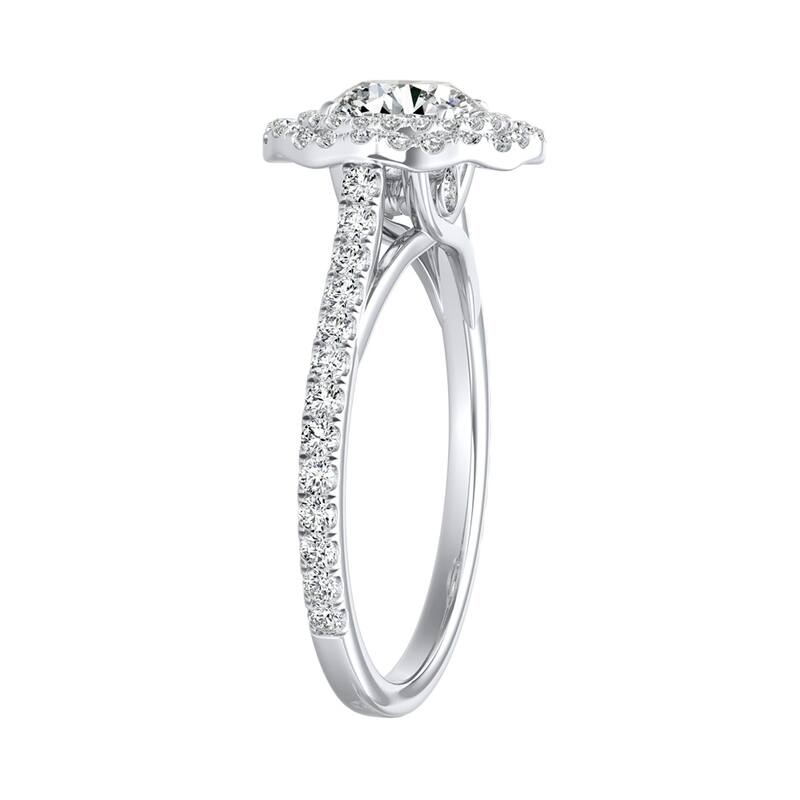 Auriya 14k Gold 4ct Moissanite Halo Diamond Engagement Ring 1/2ctw