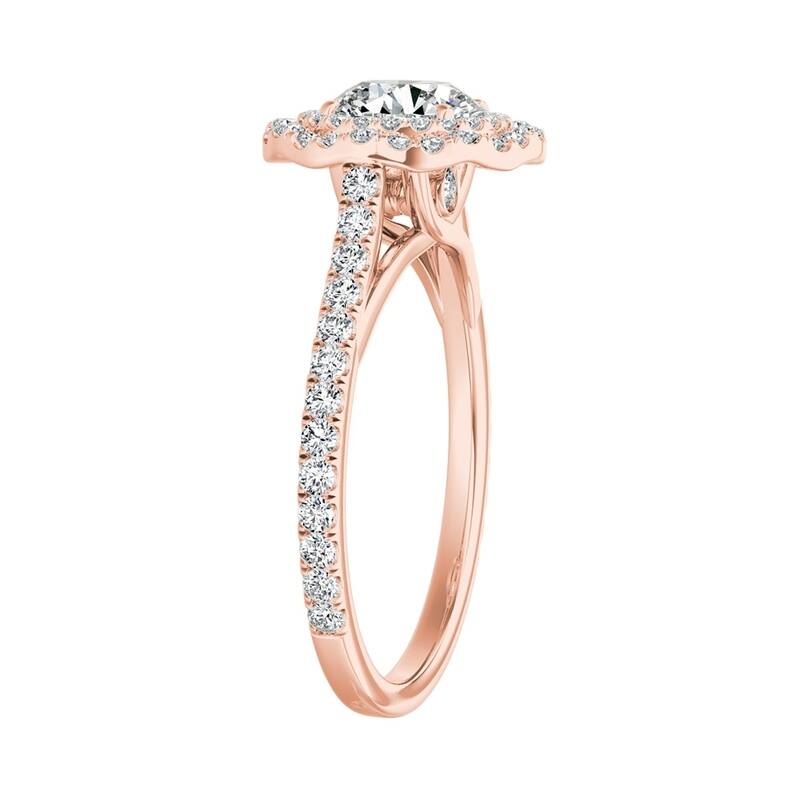 Auriya 14k Gold 4ct Moissanite Halo Diamond Engagement Ring 1/2ctw