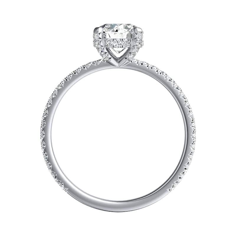 Auriya 14k Gold Classic 2ct Moissanite and Diamond Engagement Ring 1/3ctw