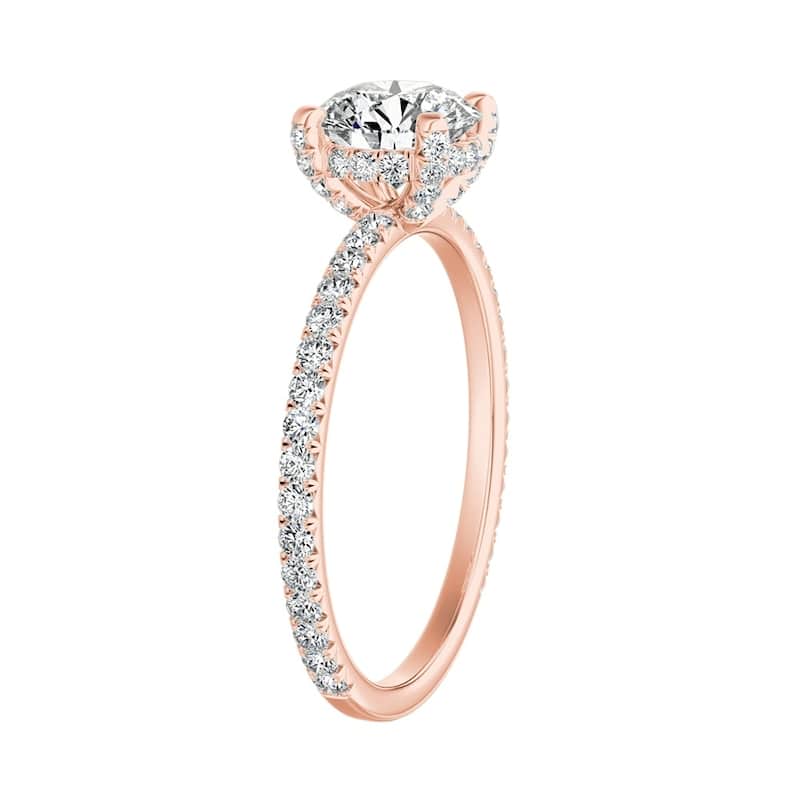 Auriya 14k Gold Classic 2ct Moissanite and Diamond Engagement Ring 1/3ctw