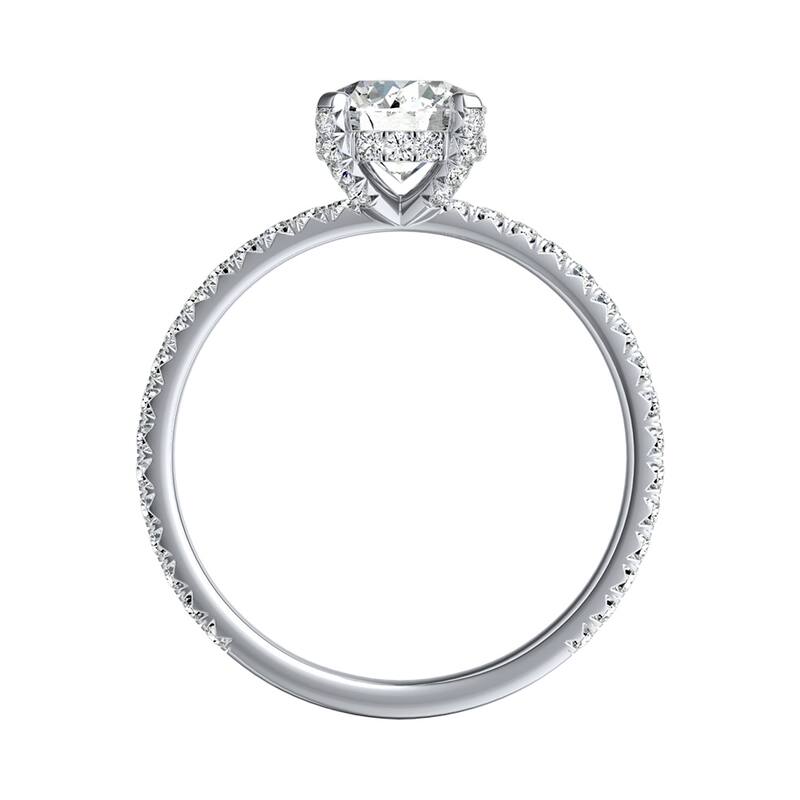 Auriya 14k Gold Classic 1/2ct Moissanite and Diamond Engagement Ring 1/3ctw