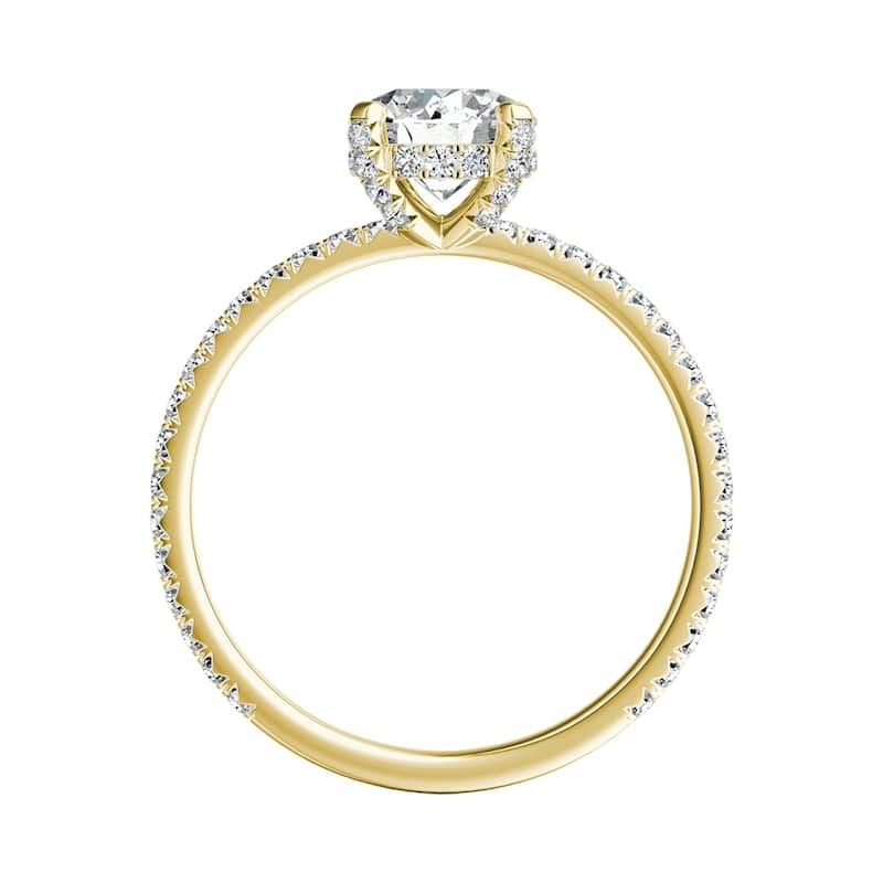 Auriya 14k Gold Classic 1/2ct Moissanite and Diamond Engagement Ring 1/3ctw