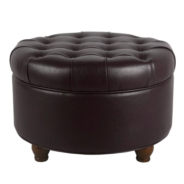 Copper Grove Lamentin Tufted Faux Leather Tufted Round ...