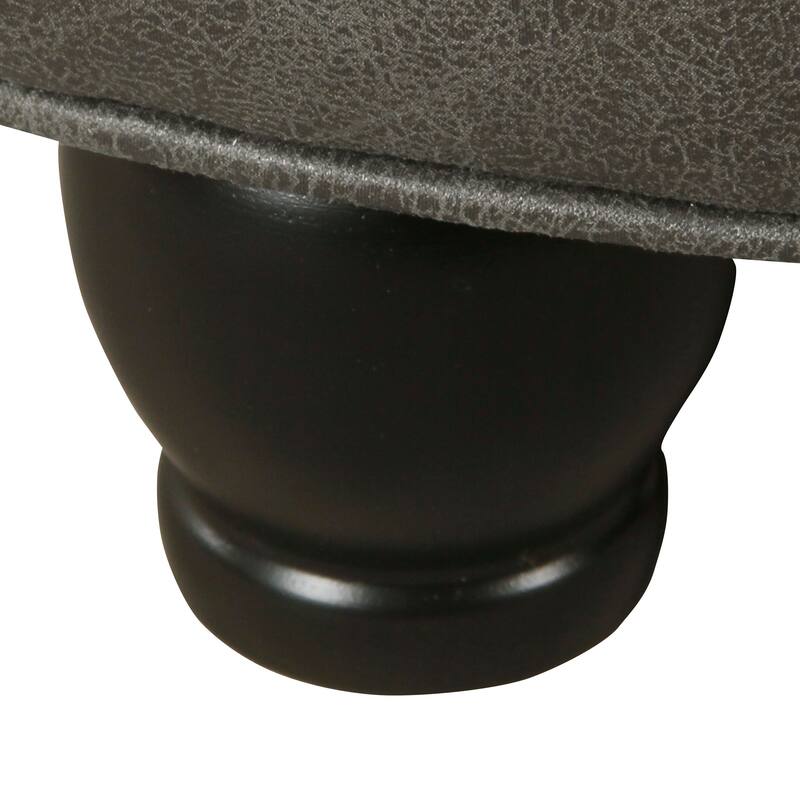 Copper Grove Lamentin Tufted Faux Leather Round Storage Ottoman