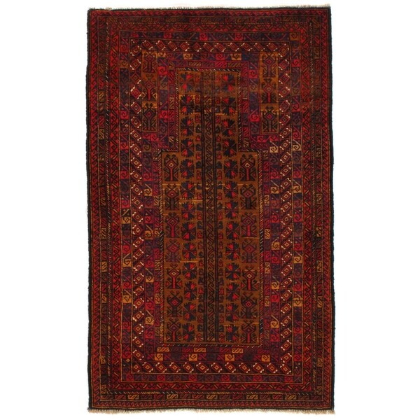 Pasargad Ny Afghan Baluch Handmade Red Wool Rug