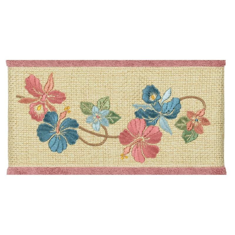 Authentic Hotel and Spa Turkish Cotton Floral Vine Embroidered Tea Rose 2-piece Bath Towel Set