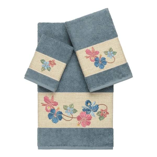 3-Pieces Embroidered Hotel Bath Towels