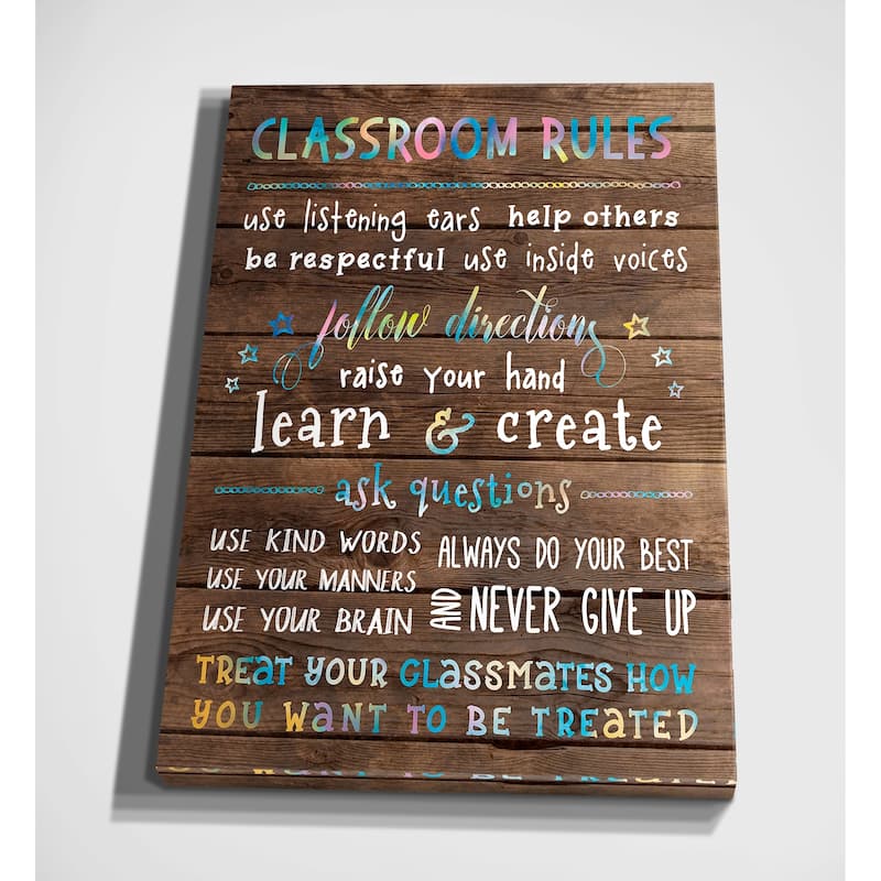 Classroom Rules - Premium Gallery Wrapped Canvas - Bed Bath & Beyond ...