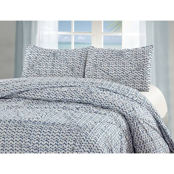 Shop Style Quarters Blue Batik 3pc Duvet Set 100 Cotton Blue